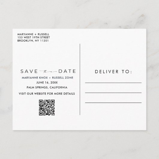 Carte Postale Faire-part Palm Springs Californie Mariage Enregistrer la dat (Dos)