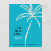 Carte Postale Faire-part Palm Tree Aqua Nouvelle adresse (Devant)