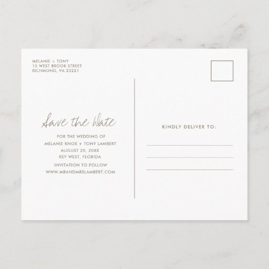 Carte Postale Faire-part Palm Tree Beach Boissons gratuites Mariage Enregis (Dos)