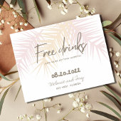Carte Postale Faire-part Palm Tree Beach Boissons gratuites Mariage Enregis