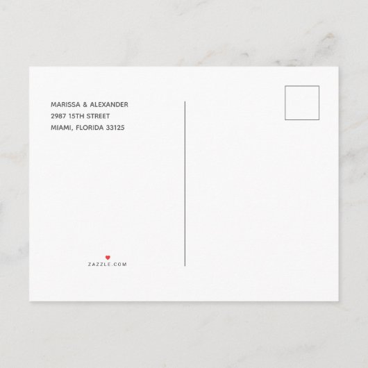 Carte Postale Faire-part Palm Tree Beach Mariage tropical Sauvez les dates (Dos)