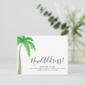 Carte Postale Faire-part Palm Tree New Address Moving (Debout devant)