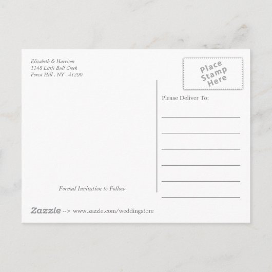 Carte Postale Faire-part Palm Tree Plage Tropical Mariage Enregistrer La Da (Dos)