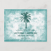 Carte Postale Faire-part Palm Tree Plage Tropical Mariage Enregistrer La Da (Devant)
