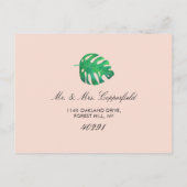 Carte Postale Faire-part Palm Tropical Feuilles Beach Mariage Enregistrer L (Dos)