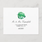 Carte Postale Faire-part Palm Tropical Feuilles Beach Mariage Enregistrer L (Dos)