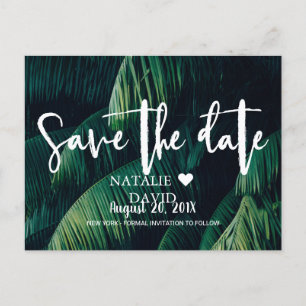 Carte Postale Faire-part Palm Tropical Feuilles Beach Wedding Enregistrer l