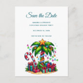 Carte Postale Faire-part Palmier de Noël tropical (Devant)