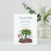 Carte Postale Faire-part Palmier de Noël tropical (Debout devant)