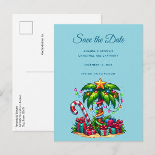 Carte Postale Faire-part Palmier de Noël tropical