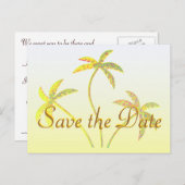 Carte Postale Faire-part Palmier Enregistrer la date Parties scintillant d' (Devant / Derrière)