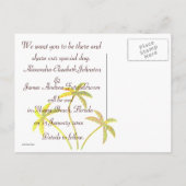 Carte Postale Faire-part Palmier Enregistrer la date Parties scintillant d' (Dos)