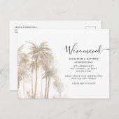 Carte Postale Faire-part Palmiers Aquarelle Nouvelle Adresse Déménagement (Devant / Derrière)