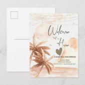 Carte Postale Faire-part Palmiers rustiques aquarelle (Devant / Derrière)