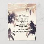Carte Postale Faire-part Palmiers Tropicaux & Lumières Crème Rêve Sauvegard (Devant)