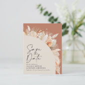 Carte Postale Faire-part Pampas en terre cuite bohème moderne photo d'herbe (Debout devant)