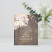 Carte Postale Faire-part Pampas Grass Floral Bois Rustique Économisez La Da (Debout devant)