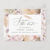 Carte Postale Faire-part Pampas herbe palmier orchidée moderne rustique (Devant)