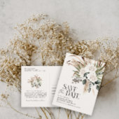 Carte Postale Faire-part Pampas rustique moderne eucalyptus botanique éléga