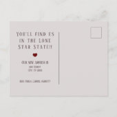 Carte Postale Faire-part Panhandle Rose Linen et Heart Texas Moving (Dos)