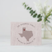 Carte Postale Faire-part Panhandle Rose Linen et Heart Texas Moving (Debout devant)