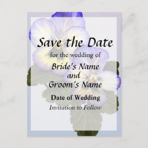Carte Postale Faire-part Pansy Duo Enregistrez la Date