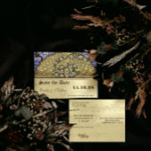 Carte Postale Faire-part Paon Art Nouveau de vignoble Enregistrer la date