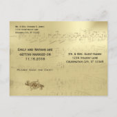 Carte Postale Faire-part Paon Art Nouveau de vignoble Enregistrer la date (Dos)