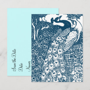 Carte Postale Faire-part Paon Enregistrer la Date