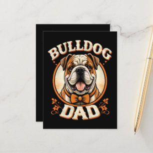 Carte Postale Faire-part Papa Bouledogue – Cute Vintage Bouledogue Fête des