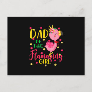 Carte Postale Faire-part Papa De Flamazing Fille Mignonne Flamant rose Papa