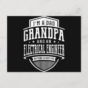 Carte Postale Faire-part Papa Grand-Père Ingénieur Électrique Rien Ne Me Fa