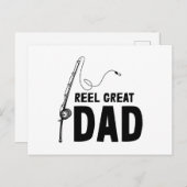 Carte Postale Faire-part Papa Pêcheur Bobine Papa Exceptionnel Bonne Fête D (Devant / Derrière)