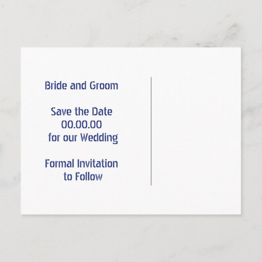 Carte Postale Faire-part Papel picado mariage bleu foncé Save the Date (Dos)