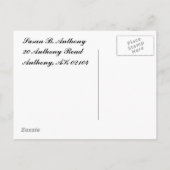 Carte Postale Faire-part Papier à en-tête rétro aquarelle bleue pour change (Dos)