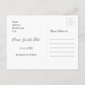 Carte Postale Faire-part Papier doré Save the date pailleté (Dos)