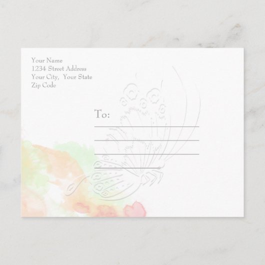 Carte Postale Faire-part Papier Peint Papillon Arc-en-Ciel Sherbet SaveTheD (Dos)