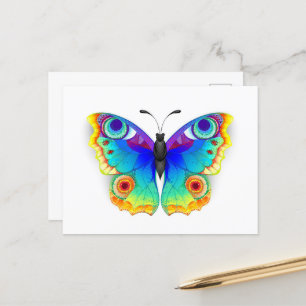 Carte Postale Faire-part Papillon Paon Arc-en-Ciel