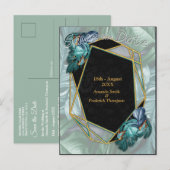 Carte Postale Faire-part Papillons de Paradis/Eclaboussure Turquoise Tropic (Devant / Derrière)