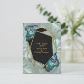 Carte Postale Faire-part Papillons de Paradis/Eclaboussure Turquoise Tropic (Debout devant)