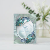 Carte Postale Faire-part Papillons du Paradis/Tropical Turquoise Splash (Debout devant)