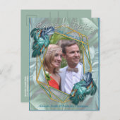 Carte Postale Faire-part Papillons du Paradis/Tropical Turquoise Splash (Devant / Derrière)