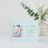 Carte Postale Faire-part Papillons Fantaisistes dans un Pot (Debout devant)