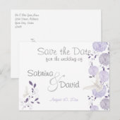 Carte Postale Faire-part Papillons & Lilac Chrysanthemum Enregistrer la dat (Devant / Derrière)