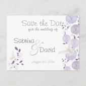 Carte Postale Faire-part Papillons & Lilac Chrysanthemum Enregistrer la dat (Devant)