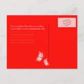Carte Postale Faire-part Papillons rouges simples Épargnez la date mariage (Dos)