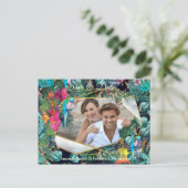 Carte Postale Faire-part Paradis de la flore tropicale & oiseaux (Debout devant)