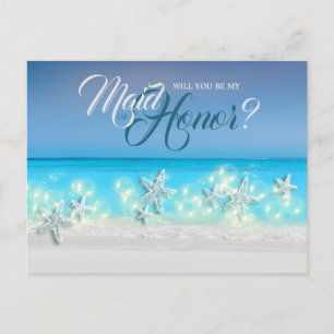Carte Postale Faire-part Paradis de l'étoile de mer eaux bleues tropicales 