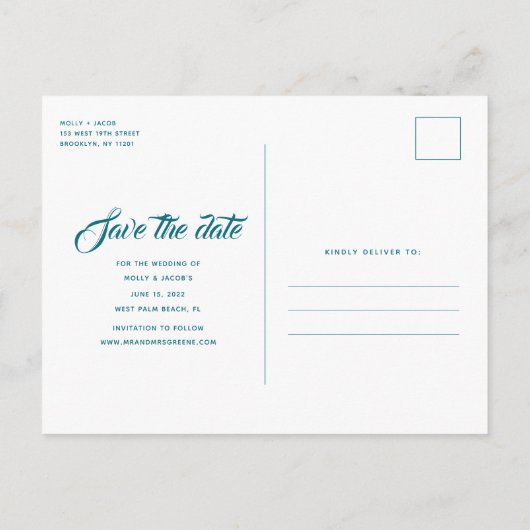 Carte Postale Faire-part Paradise Beach Destination Mariage Enregistrer la  (Dos)