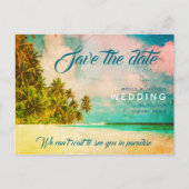 Carte Postale Faire-part Paradise Beach Destination Mariage Enregistrer la  (Devant)